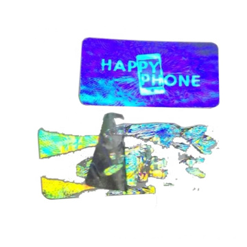 One time used hologram sticker with rainbow color